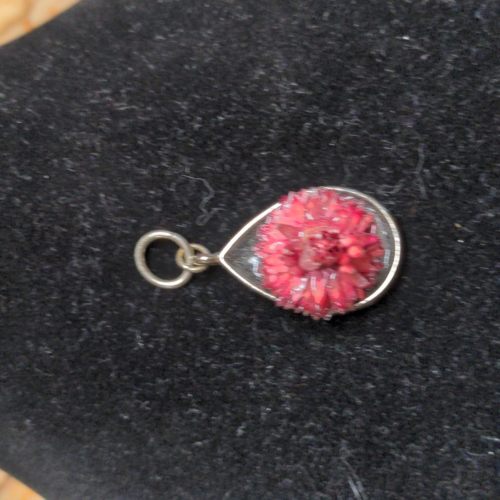 Red flower Pendant Necklace jewelry